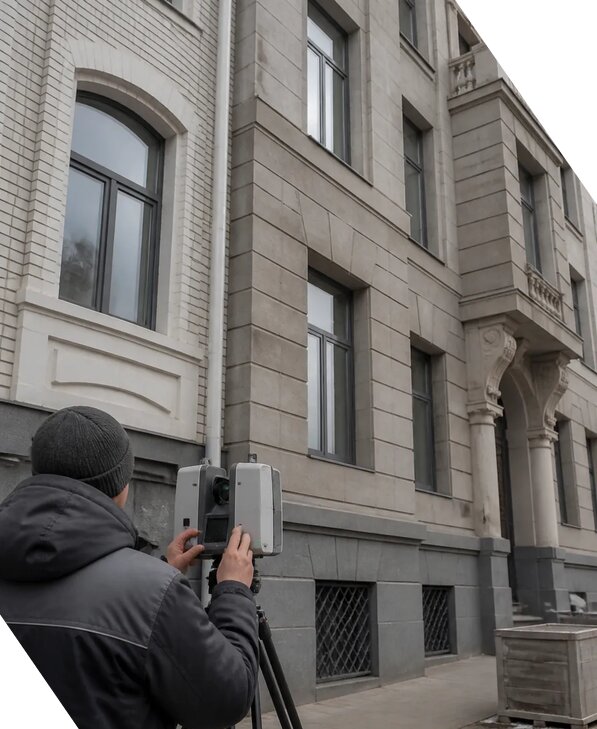 Лазерное сканирование фасадов зданий для обследования в Мелеузе