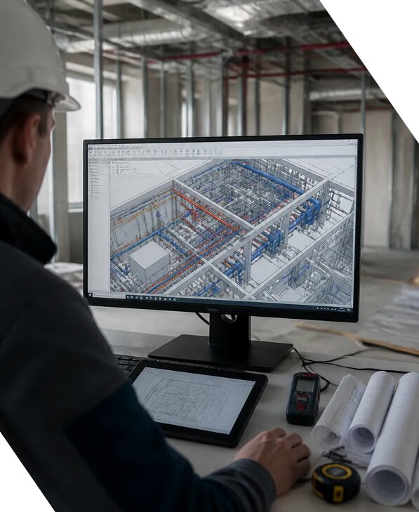 Создание BIM модели инженерных сетей для объектов в Мелеузе